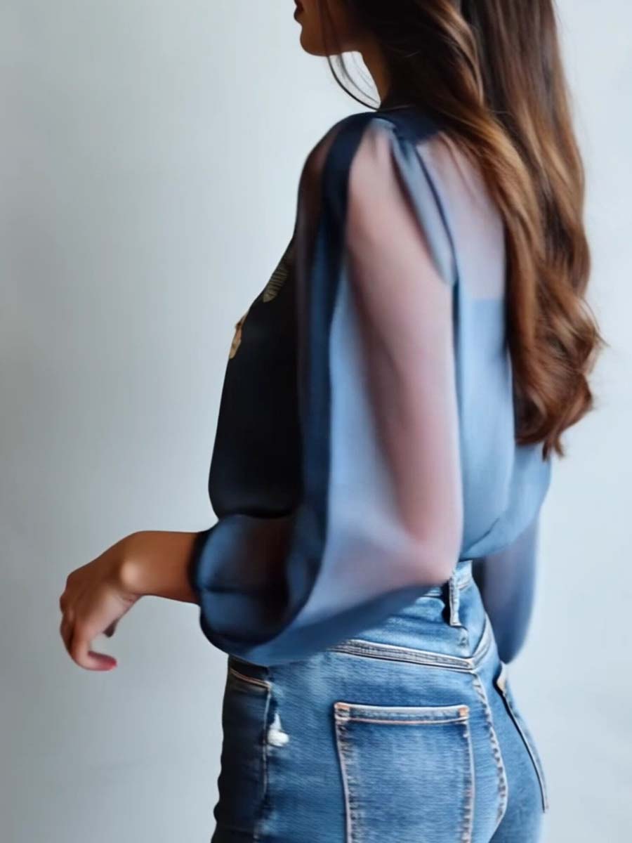 Chic women's boho top featuring a vibrant floral pattern, ideal for vacation fashion.