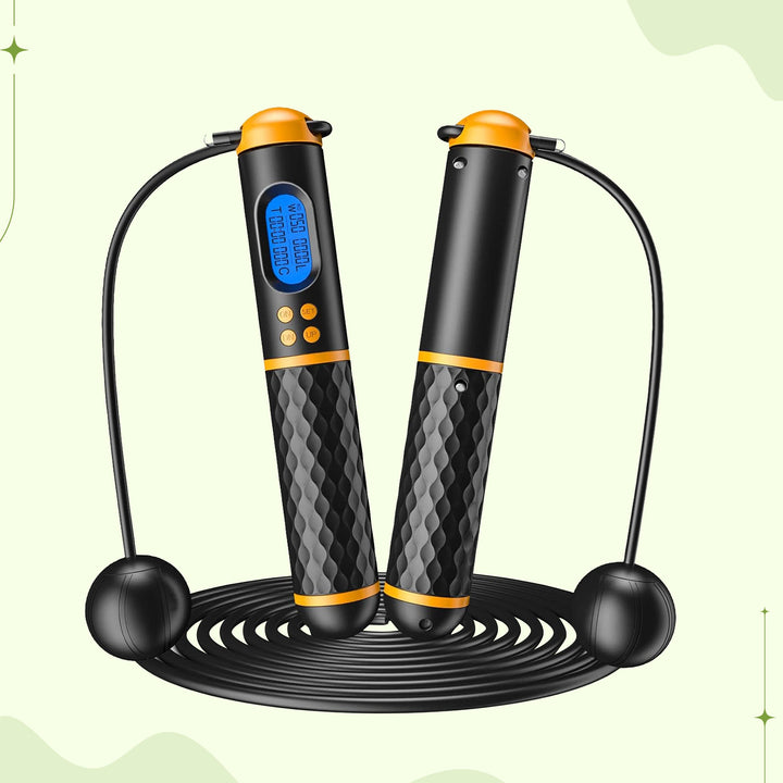 Unisex digital jump rope for smart fitness tracking, calorie burn, and workout data.