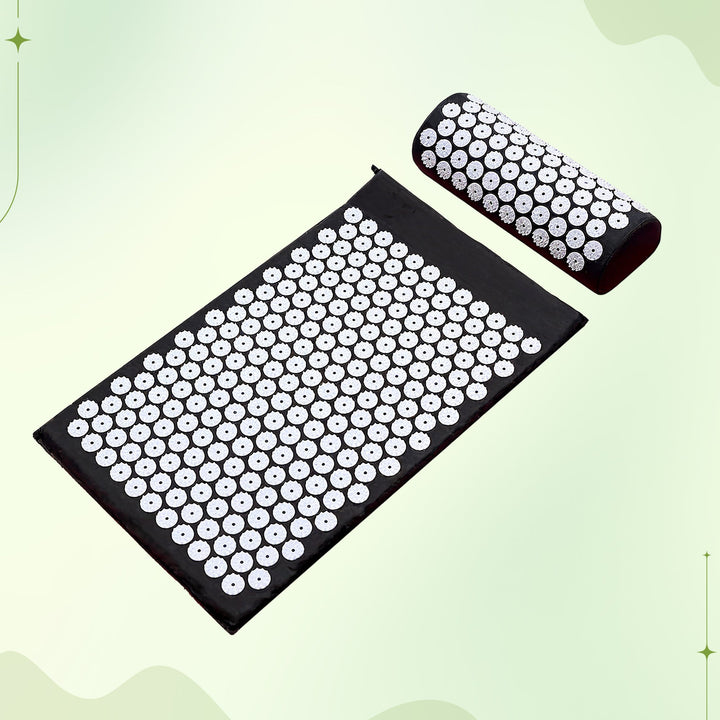 Acupressure Mat & Pillow to ease muscle tension, improve circulation & promote daily back health.
