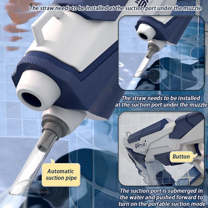 High-capacity electric water blaster for pool parties & outdoor games. Rechargeable toy gun for summer fun.