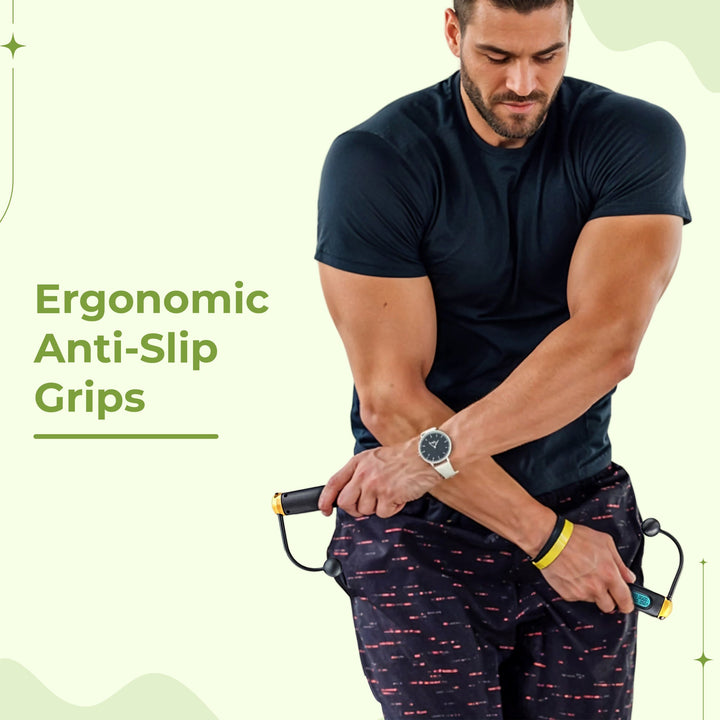 Smart digital jump rope for fitness goals, tracking calorie burn, exercise, and workout progress.