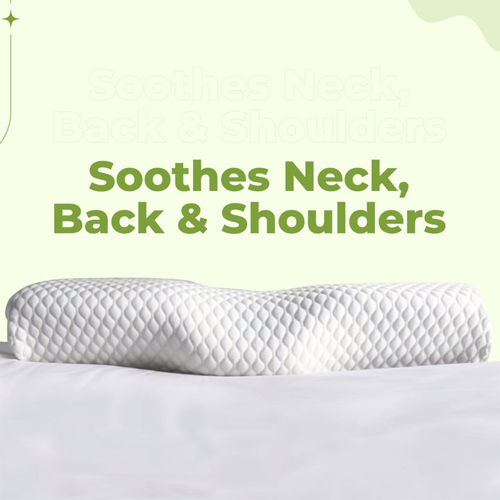 Contour cervical pillow for spinal alignment, ensuring restful sleep and support.