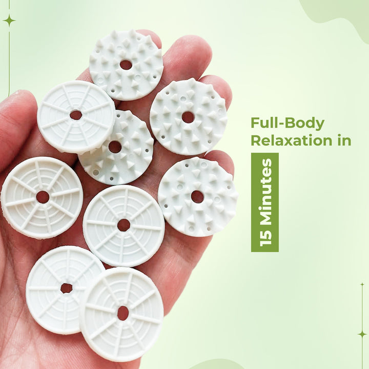 Close-up of stimulating spikes on Acupressure Mat for effective back pain relief & deep muscle relaxation.