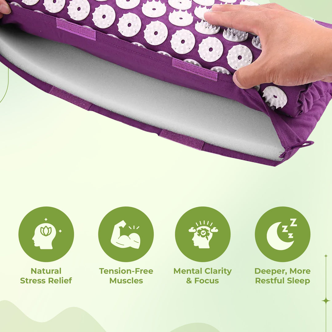 Acupressure Pillow for neck & shoulder relaxation, tension relief. Improves well-being & comfort.