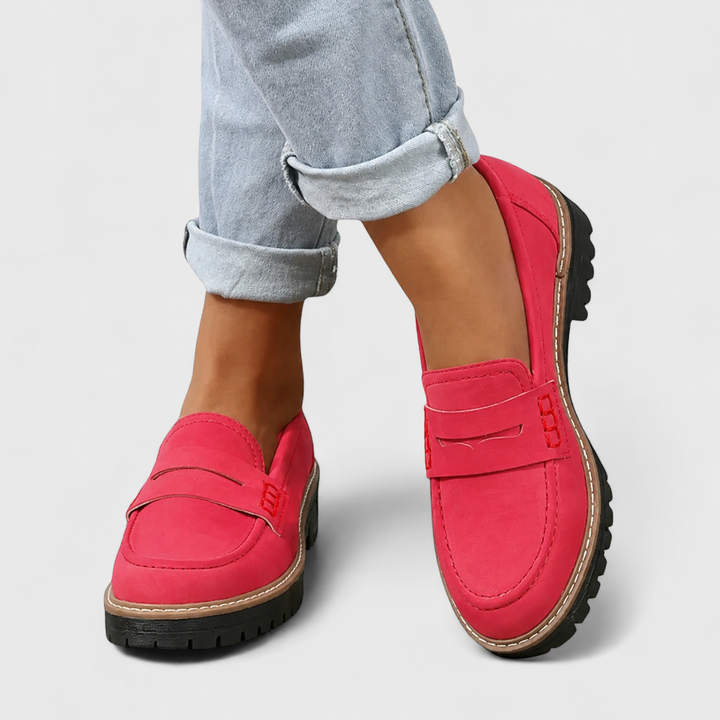 Easy-wear women's comfort loafers, stylish orthopedic slip-on shoes ideal for daily walking and support.