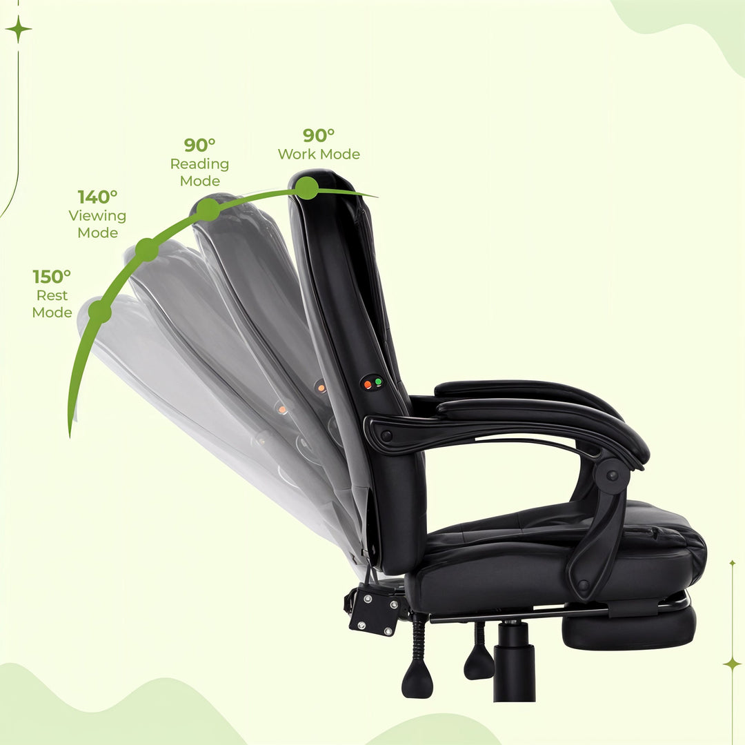 Fully adjustable ergonomic office chair with massager, enhancing comfort and productivity for any desk setup.