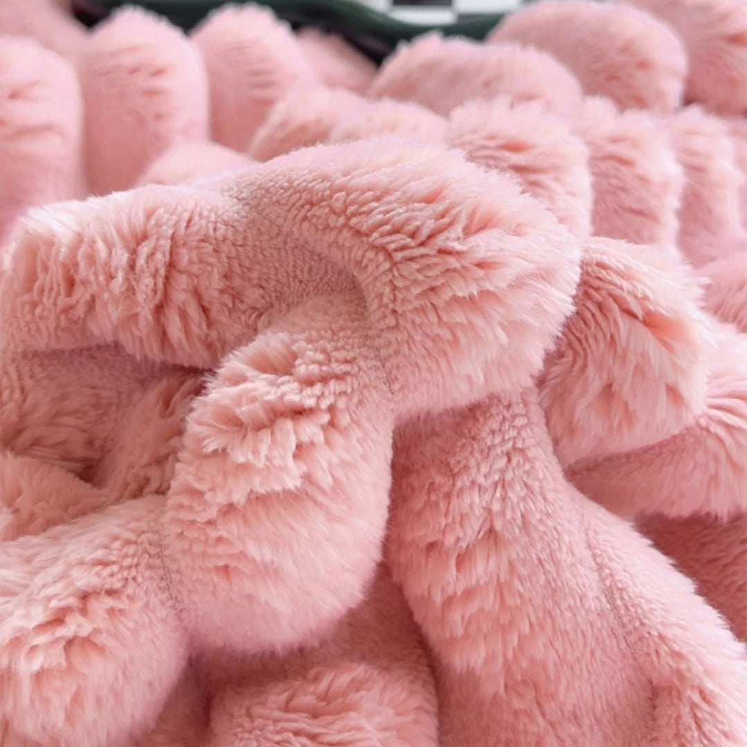 Velvety soft fleece blanket, a warm plush throw bringing cozy comfort and elegance to your home decor.