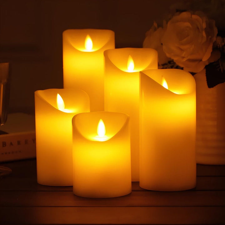 Nvroome Lights flameless LED candles, creating a cozy ambiance with a 6-hour timer.