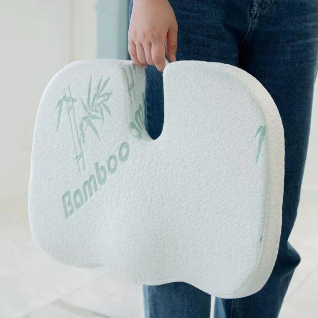 Full set ergonomic memory foam seat and back support cushion. Provides pain relief & posture aid.