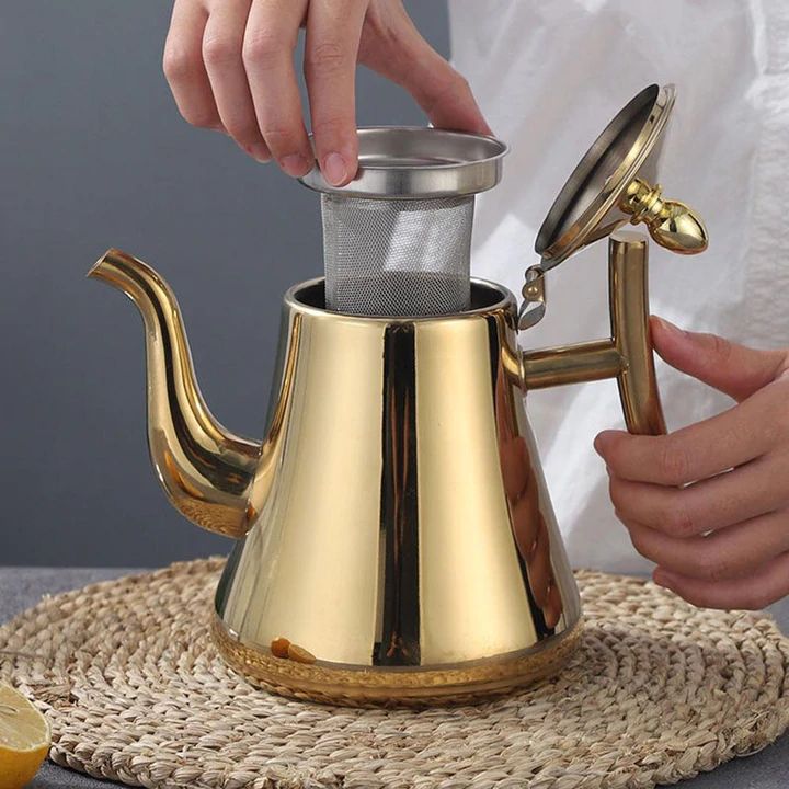 Modern stainless steel fast boiling electric kettle, perfect for quick tea brewing & coffee making.
