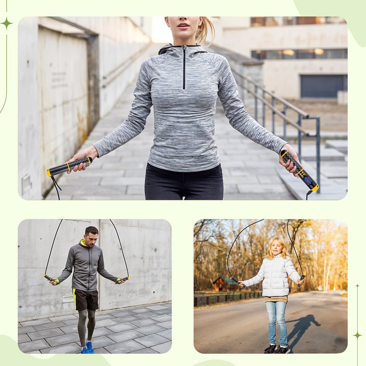 Modern unisex digital jump rope for advanced fitness tracking, exercise, and cardio training.