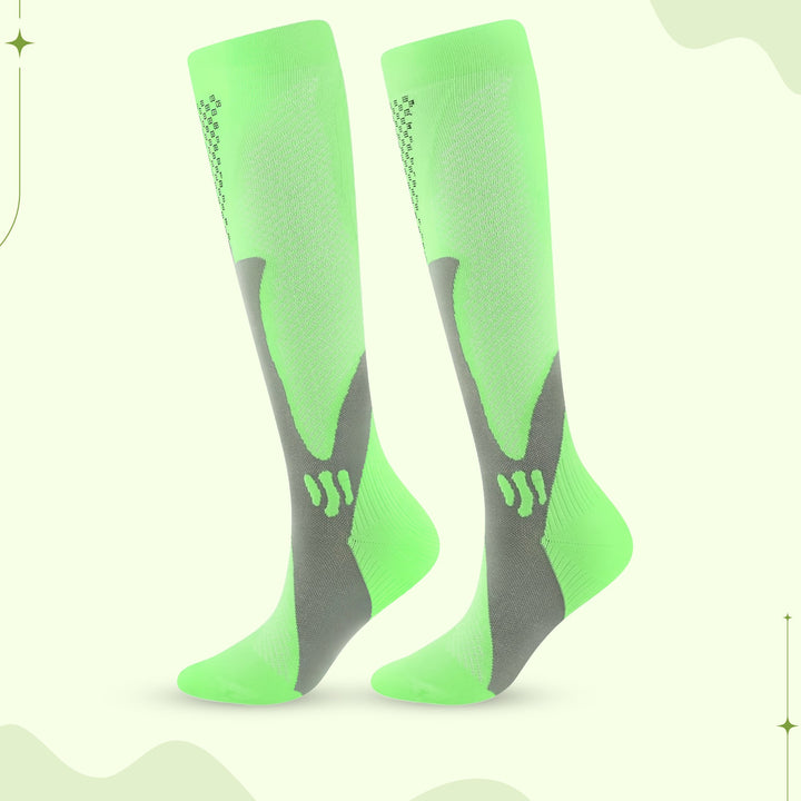 Unisex active wear compression socks for improved circulation & leg discomfort relief.