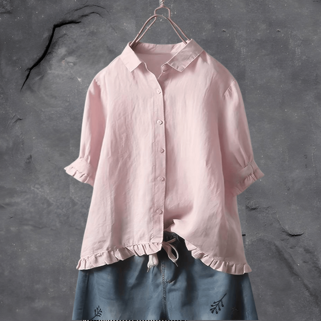 Fashionable women's long-sleeve blouse with a modern design, suitable for elegant and casual everyday style.