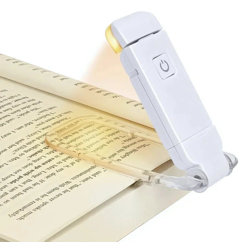Compact clip-on reading light for books, e-readers, or desks; dimmable LED offers customizable eye comfort.
