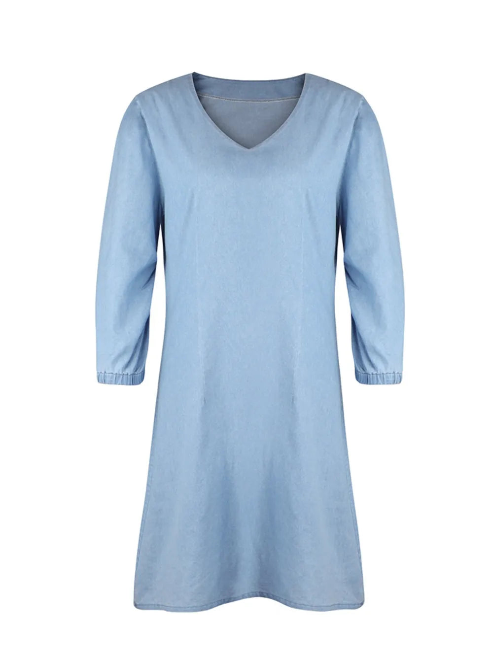 Flattering everyday V-neck dress for women with half sleeves, great for any casual occasion.
