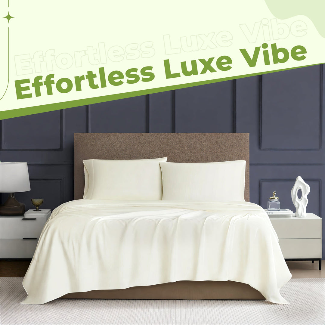 Breathable microfiber sheet set, ideal for cool & comfortable sleep. Luxury bedding for home comfort.