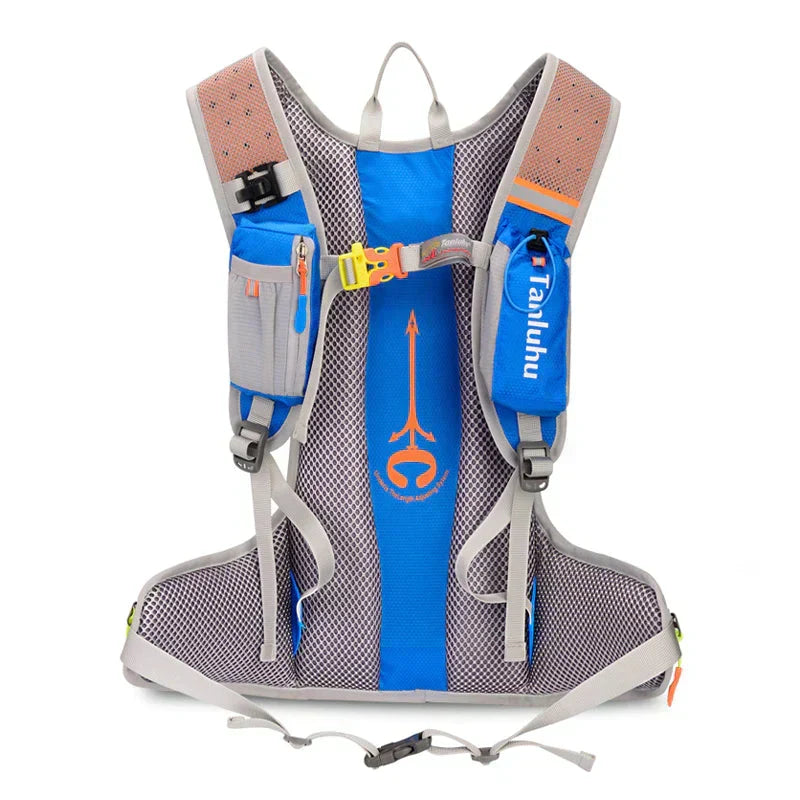 Adventure-ready hydration backpack, essential gear for trail running, hiking, and cycling enthusiasts.