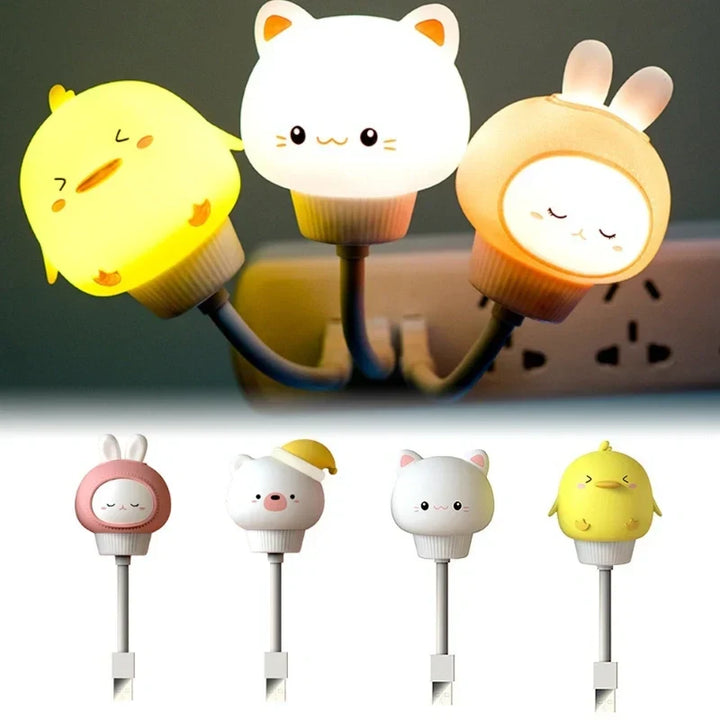 Friendly animal lamp, soft LED night light for child's bedroom, a comforting glow for sweet dreams.