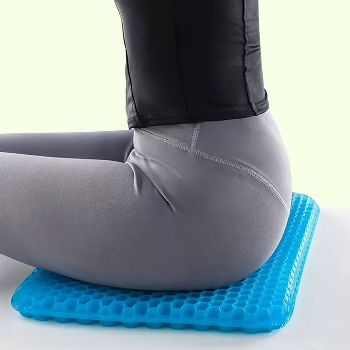 Therapeutic gel seat cushion helps alleviate back pain, improve posture, and enhance overall comfort.