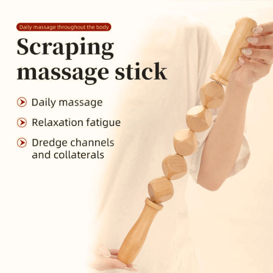 Natural wood body sculpting & lymphatic drainage massage tool set for effective contouring.