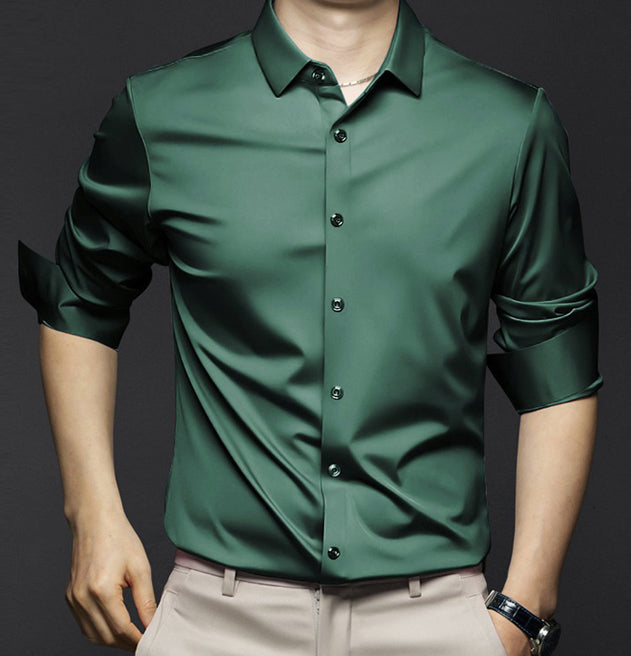 Versatile men's summer button-up shirt. Elegant & comfortable for office, casual outings, or warm weather.