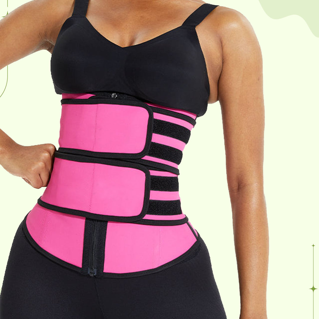 Premium women's waist trainer body shaper, a fitness accessory for tummy control & core support.