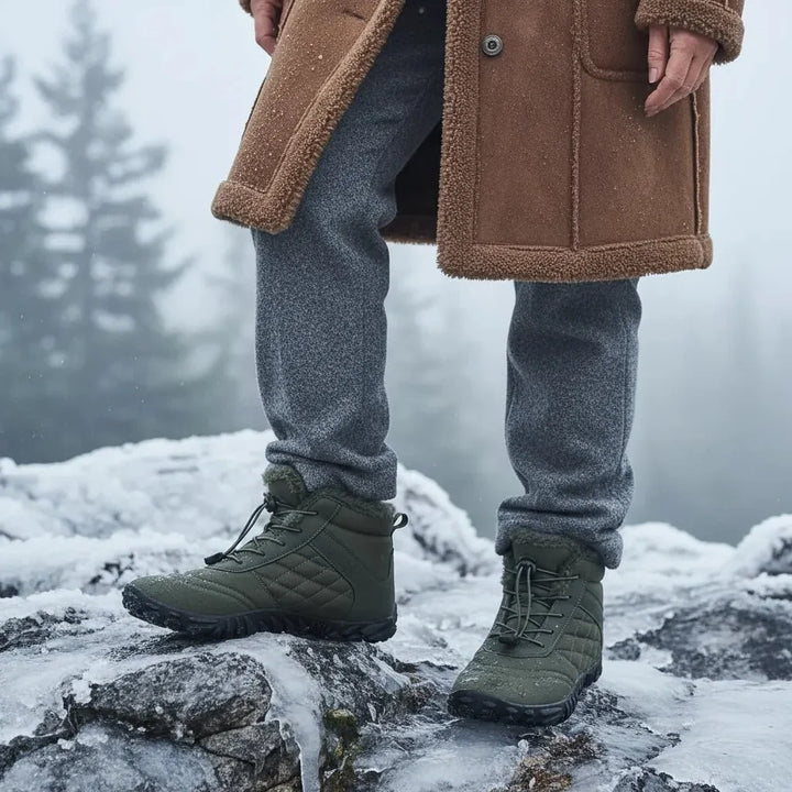 Unisex snow boots for walking & outdoor adventures in cold winter weather with grip.