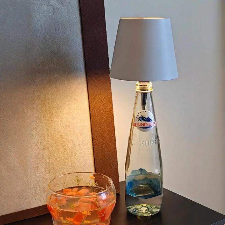 Decorative LED bottle lamp cap, offering soft ambient light for any glass bottle display.