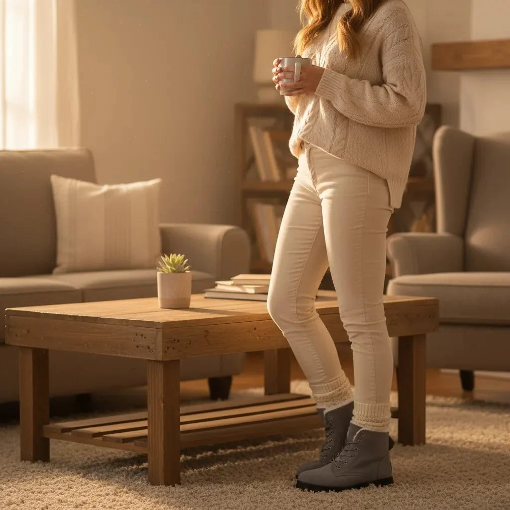 Women's cozy winter boots in tan, with a soft lining for luxurious warmth.