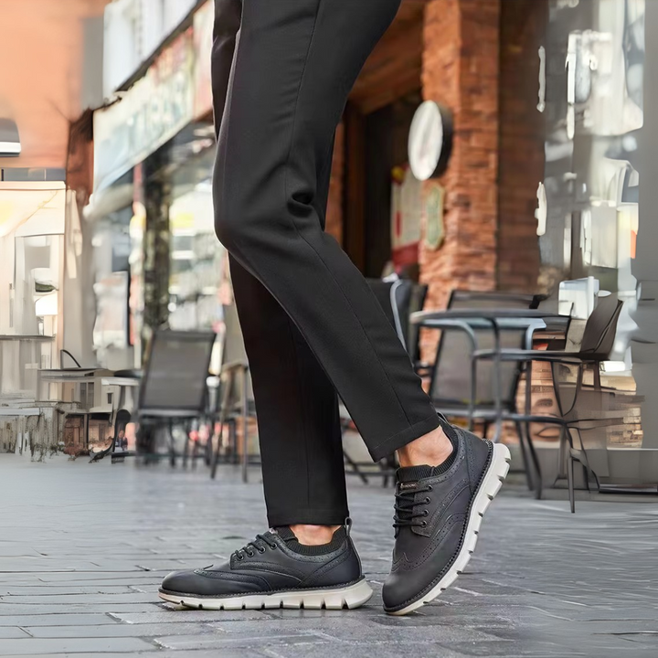Durable men's comfort dress shoes for smart casual wear; featuring foot support & versatile urban style for everyday.