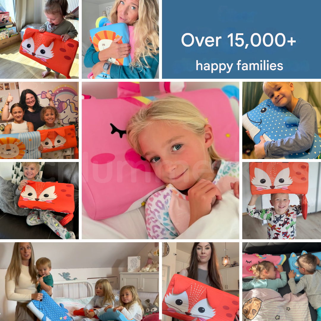 Soft animal neck pillow for kids, ergonomic design for comfortable sleep at home or on the go.