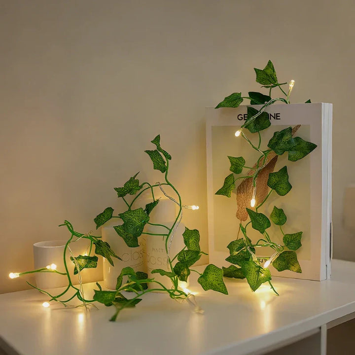 Decorative warm white LED leaf lights, perfect for creating a relaxing atmosphere in bedrooms.