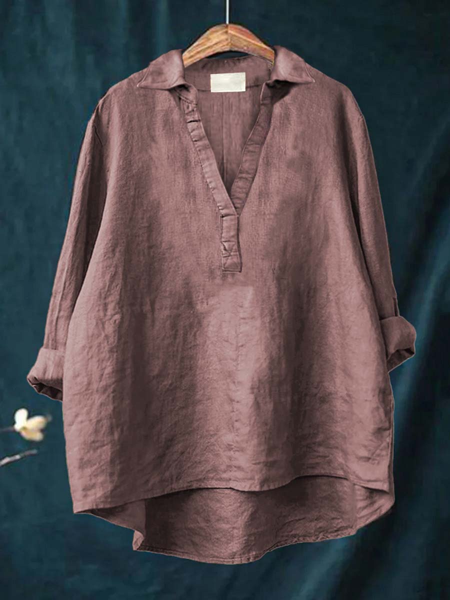 Women's Timeless Blouse, versatile long-sleeve button-down shirt for office or casual chic elegance.
