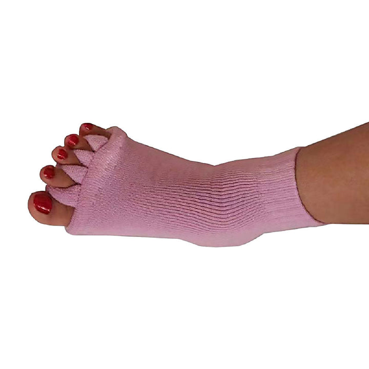 Promote foot health with these toe separating pain relief socks.