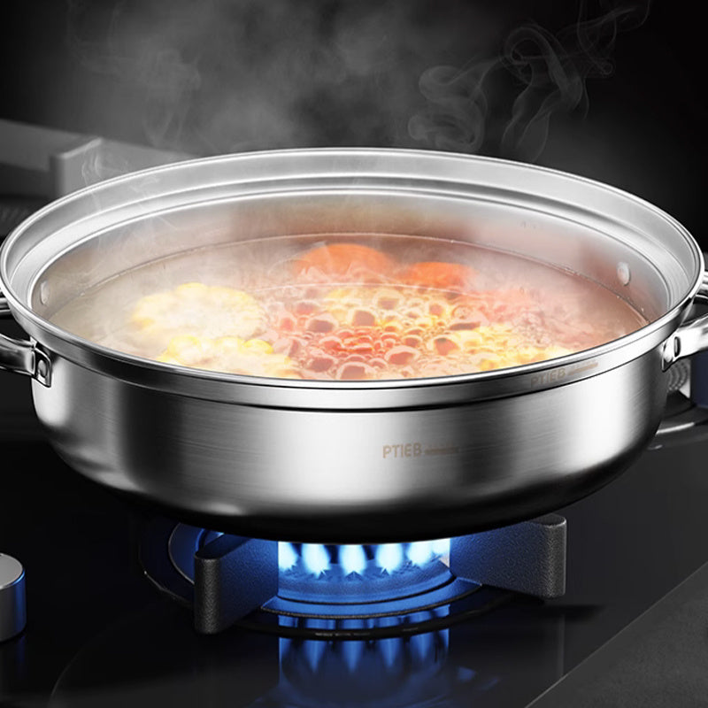 Sleek stainless steel multi-level food steamer appliance for modern kitchens.