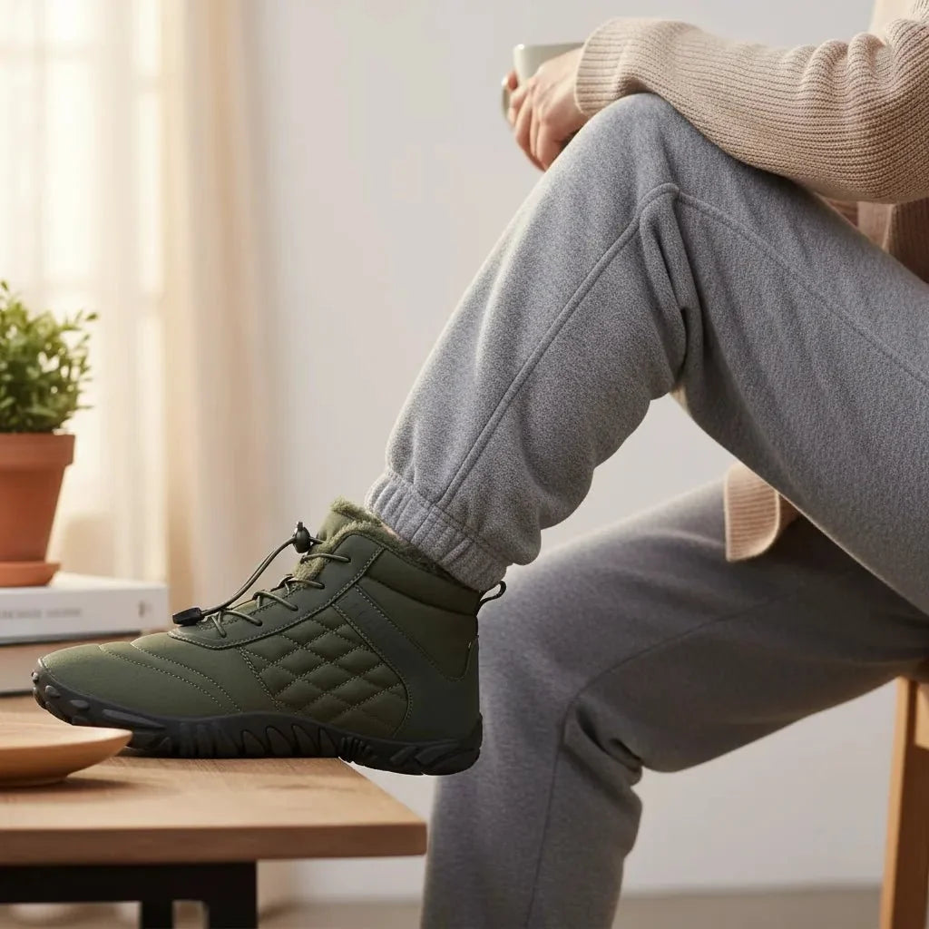 Durable unisex winter snow boots with traction grip for cold weather & seasonal wear.