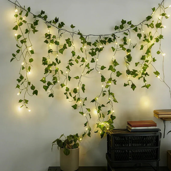 Nvroome LED leaf fairy lights, warm white, designed to bring a whimsical touch to your home decor.