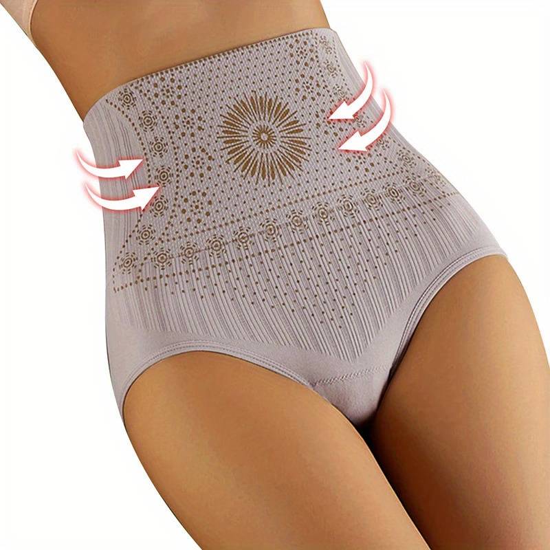 Soft seamless high-rise women's underwear for firm tummy control and slimming support.