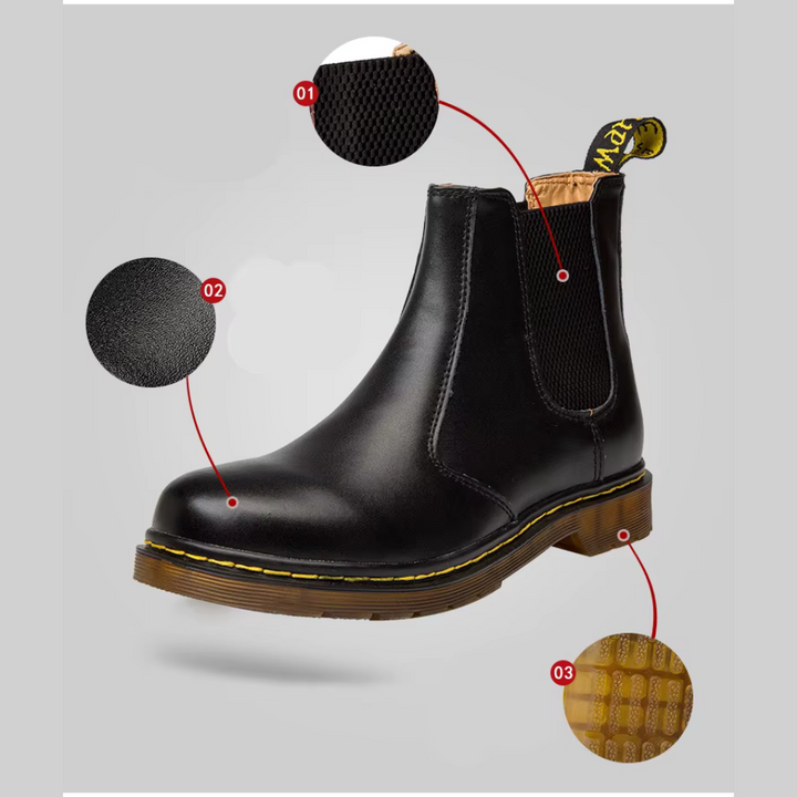Sleek black unisex Chelsea boots, perfect for stylish everyday wear and comfortable all-day elegance.