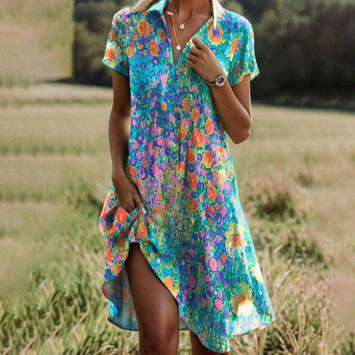 Elegant women's summer dress, flowy & comfortable. Perfect for casual wear, vacation, or beach days.