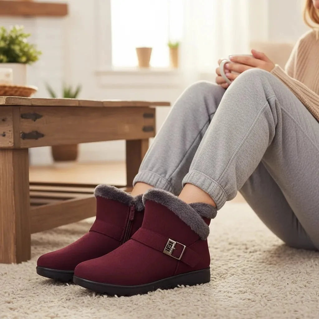 Cozy women's winter boots with anti-slip sole, perfect for cold weather.