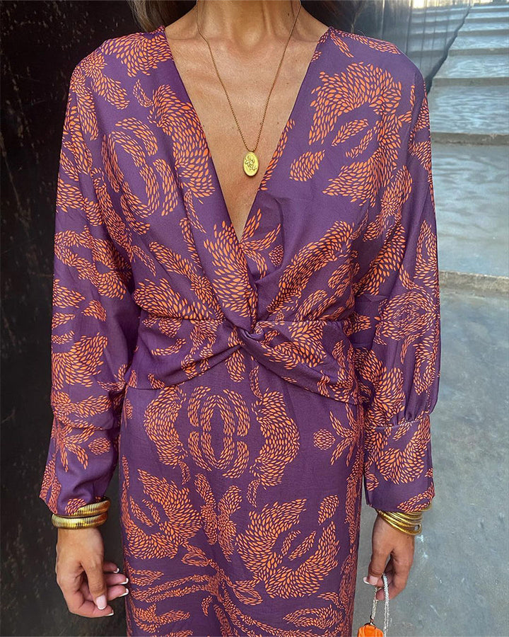 Flattering women's wrap dress, embracing the boho spirit for summer elegance.