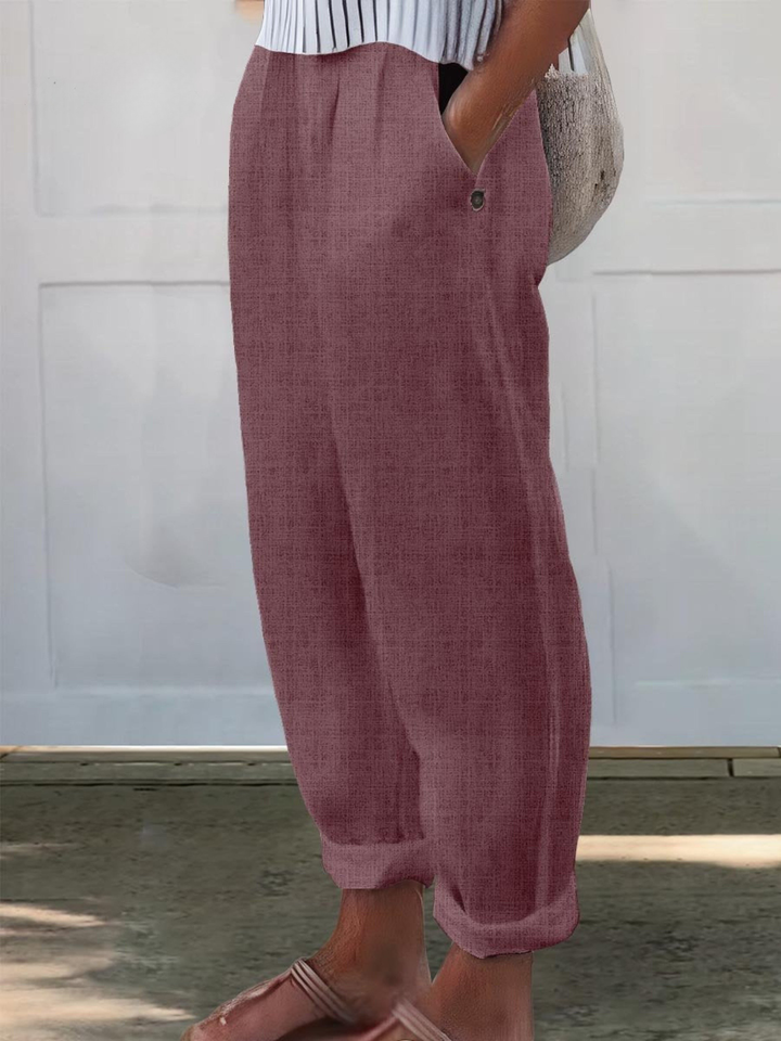 Relaxed fit women's casual wide leg pants, versatile for daily fashion.