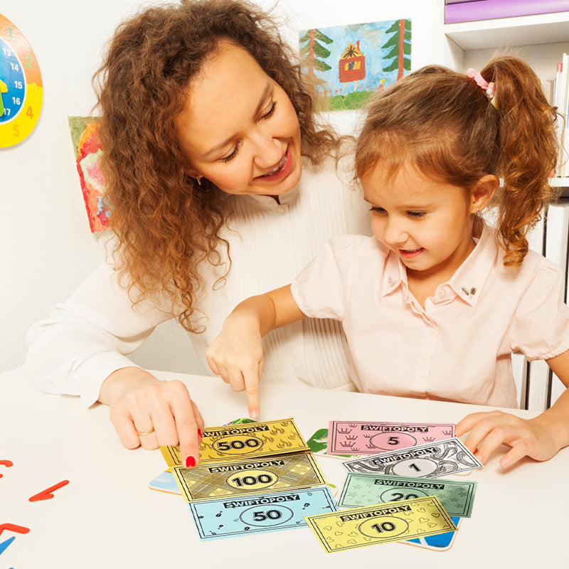 Friends enjoying a competitive party game, a music-themed board game for adults and family fun.
