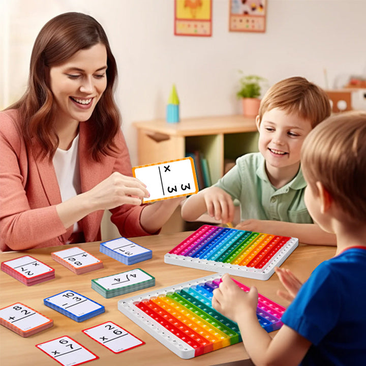 Comprehensive interactive math flashcards for children, an engaging silicone STEM educational learning toy.