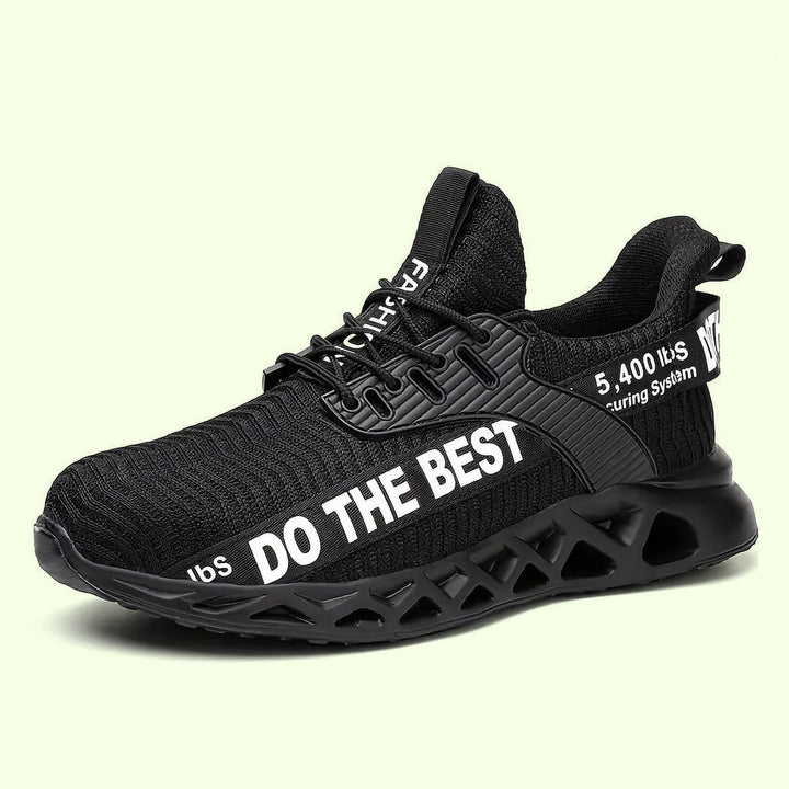 Unisex ultra-light breathable steel toe safety shoes for reliable work protection.