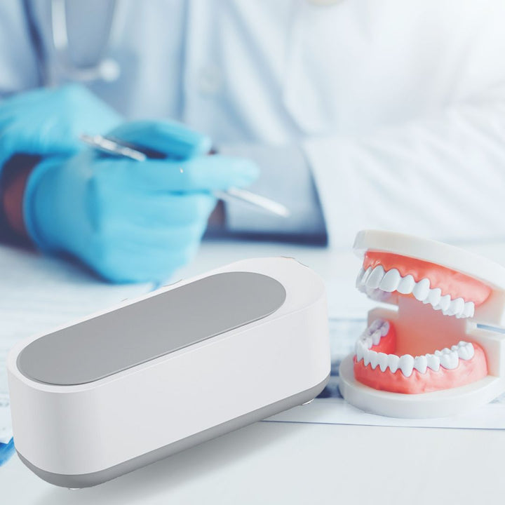 Professional ultrasonic cleaner for sparkling dentures, jewelry, and eyewear. Deep cleaning device.