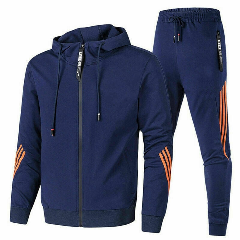 Comfortable men's 2-piece tracksuit set, perfect for loungewear & activewear. Soft fabric, relaxed fit.