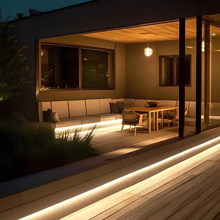 Flexible DIY LED strip with smart motion sensor for creative lighting projects.