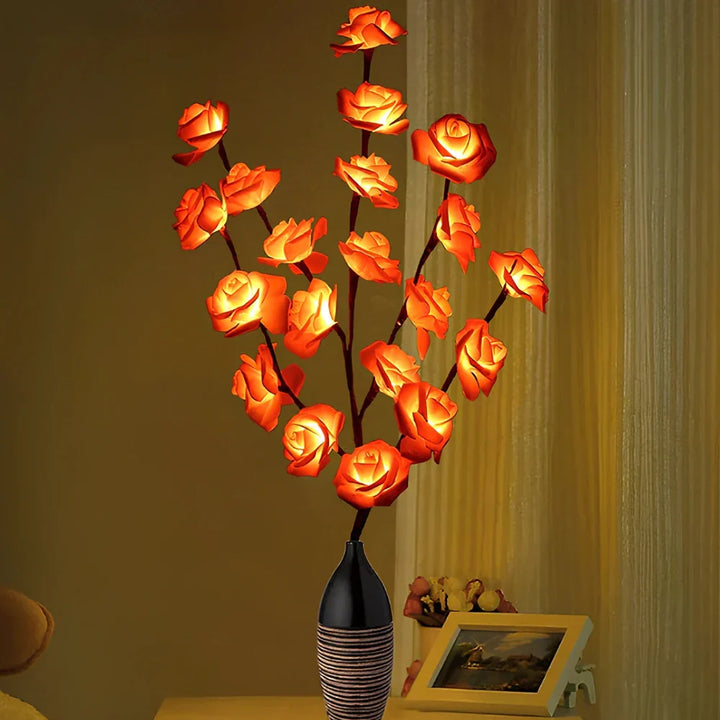 Lighted branches with delicate LED flowers, providing soft, enchanting ambient light.